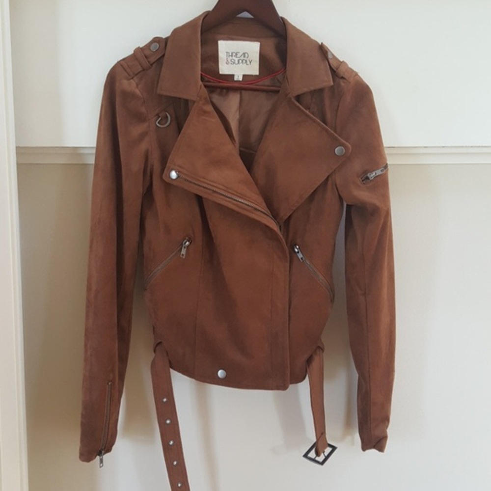 Thread&supply suede moto jacket